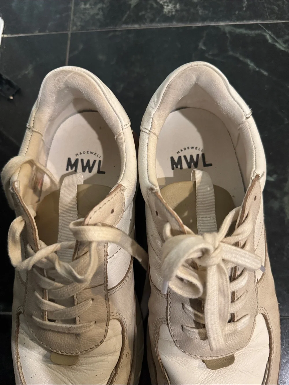 Madewell MWL Casual Women's Cream Lace-Up Sneakers great quality good condition